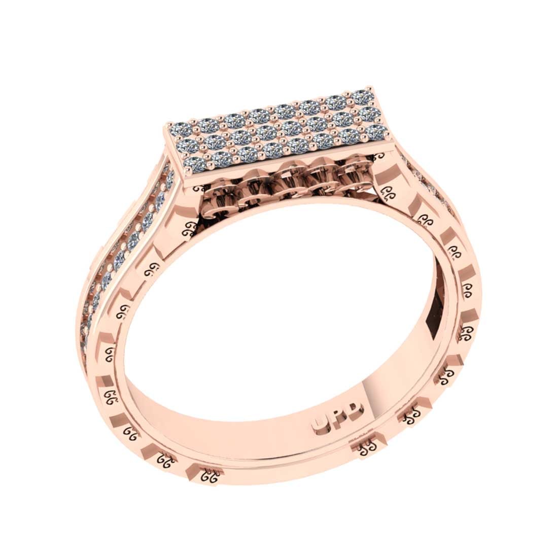 0.36 Ctw SI2/I1Diamond 14K Rose Gold Mens Engagement Ring: Total Diamond Weight : 0.36 Ctw (Round cut) Center Diamond Color :- J-K Center Clarity : SI2/I1 Stone Setting : Prong Metal Weight : Approx 4.80 Gram 14K Rose Gold Mens Engagement Ring Current Ring