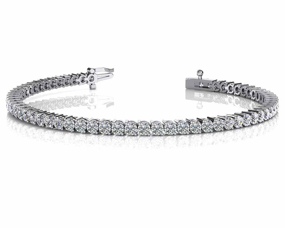 CERTIFIED 14K WHITE GOLD 5 CTW G-H SI2/I1 2 PRONG SET ROUND DIAMOND TENNIS: CERTIFIED 14K WHITE GOLD 5 CTW G-H SI2/I1 2 PRONG SET ROUND DIAMOND TENNIS BRACELET MADE IN USA #PAPPS21561v6