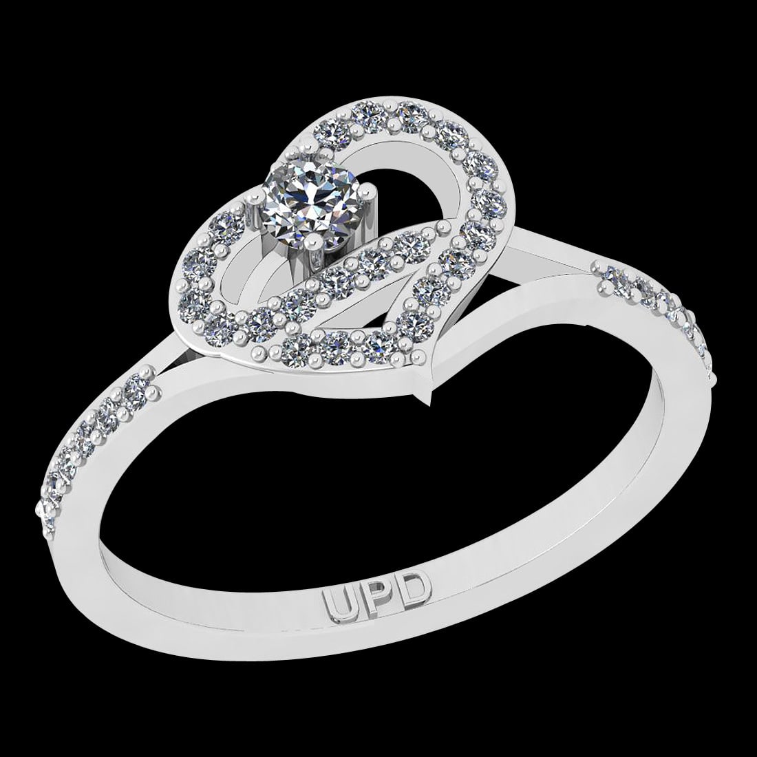 0.30 Ctw i2/i3 Diamond 14K White Gold Heart Promises Ring: Center Diamond Weight : 0.30 Ctw (Round Cut) Center Diamond Color :- J-K Center Clarity : i2/i3 Stone Setting : Prong Metal Weight : Approx 3.90 Gram 14K White Gold Heart Promises Ring Current Ring