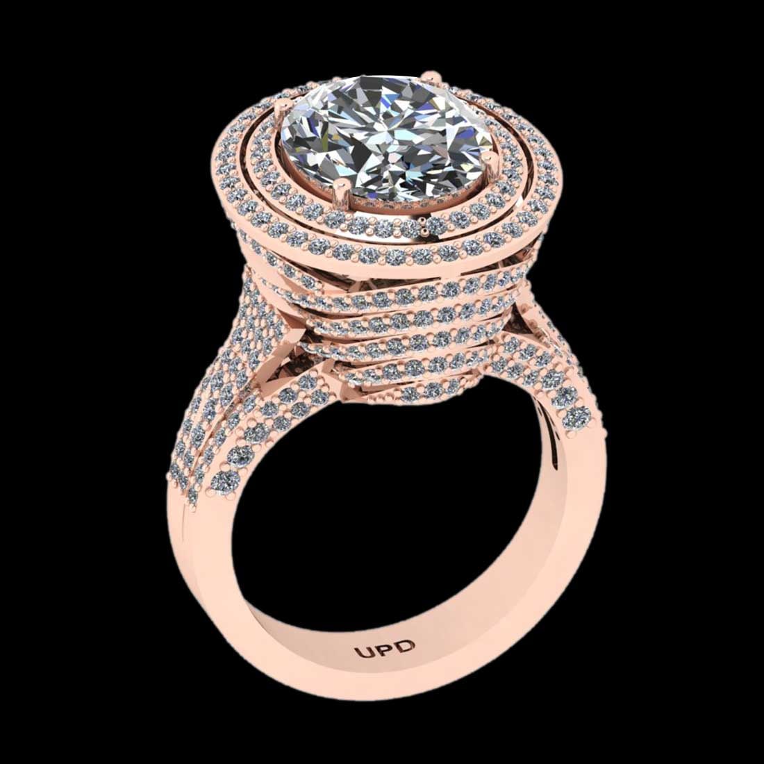 5.20 Ctw SI2/I1 Diamond 14K Rose Gold Engagement Ring: Center Diamond Weight : 3.50 Ctw ( Oval Cut GIA ) Center Color :-J-K Center Stone Clarity :- SI2/I1 Center Stone Setting : Prong Side Stone Weight Of Ctw 1.70 Ctw Side Stone Color : J-K Stone Clarity