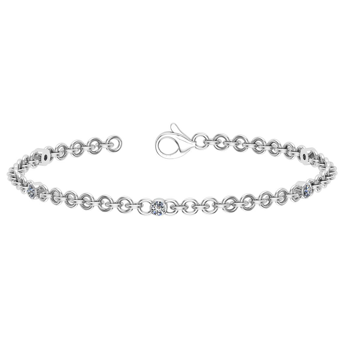 0.50 Ctw SI2/I1 Diamond 14K White Gold Bracelet: Center Diamond Weight : 0.50 Ctw (Round Cut) Center Diamond Color :- J-K Center Clarity : SI2/I1 Stone Setting : Metal Weight : Approx 3.50 Gram 14K White Gold Bracelet Size-7.5 Inch #PAPPS59817v7