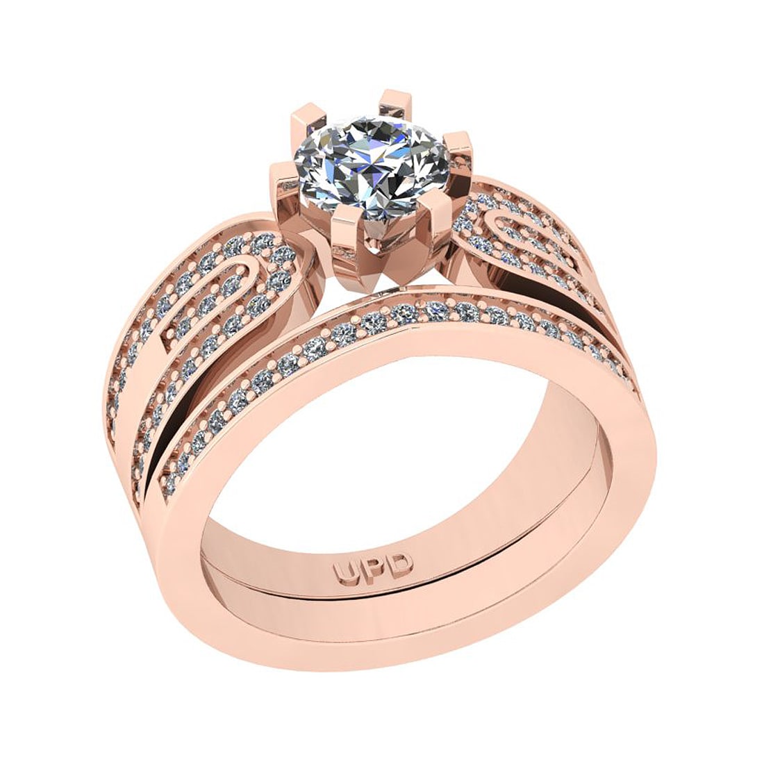 1.41 Ctw SI2/I1 Gia Certified Center Diamond 14K Rose Gold Bridal Style Wed: Center Diamond Weight : 1.00 Ctw ( Round Cut GIA Certified ) Center Diamond Color :-J-K Center Stone Setting : Prong Center Clarity : SI2/I1 Side Stone Weight Of Ctw 0.41 Ctw Side Stone Color : J-K