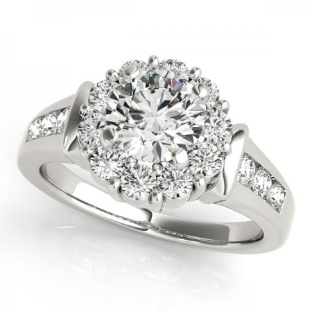 CERTIFIED PLATINUM 1.54 CTW J-K/VS-SI1 DIAMOND HALO ENGAGEMENT RING (1 of 1)