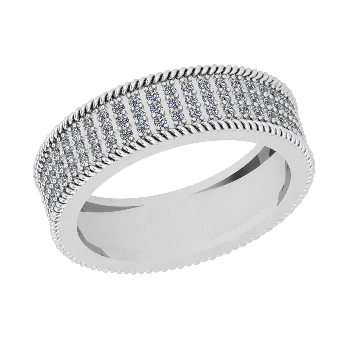 0.68 Ctw VS/SI1 Diamond 14K White Gold Eternity Band Ring: Center Weight ; 0.68 Ctw ( Round Cut) Center Color : White G-H Diamond Clarity : VS/SI1 Center Setting ; Prong Metal Weight : Approx 5.70 Gram 14K White Gold Eternity Band Ring Current Ring Size-8