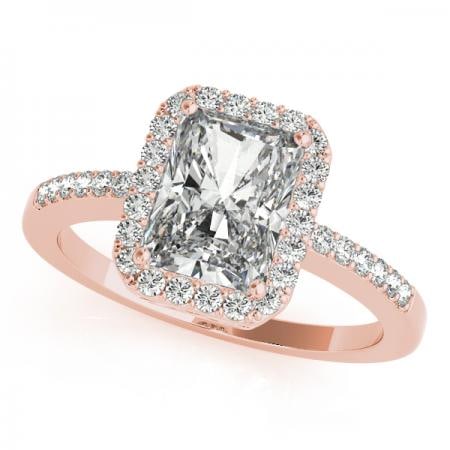 CERTIFIED 18KT ROSE GOLD 1.00 CTW J-K/VS-SI1 DIAMOND HALO ENGAGEMENT RING (1 of 1)