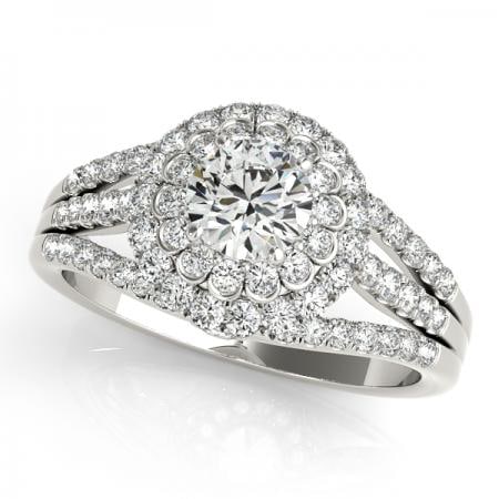 CERTIFIED PLATINUM 1.61 CTW J-K/VS-SI1 DIAMOND HALO ENGAGEMENT RING (1 of 1)