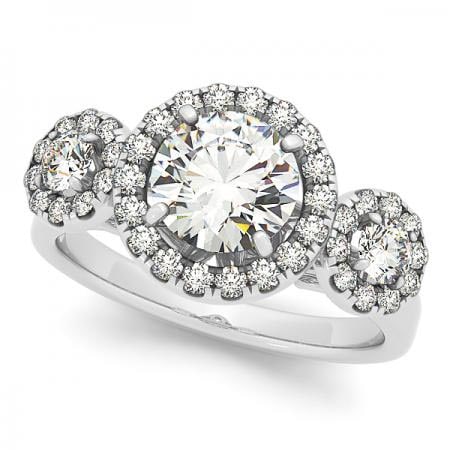 CERTIFIED PLATINUM 1.06 CTW J-K/VS-SI1 DIAMOND HALO ENGAGEMENT RING (1 of 1)
