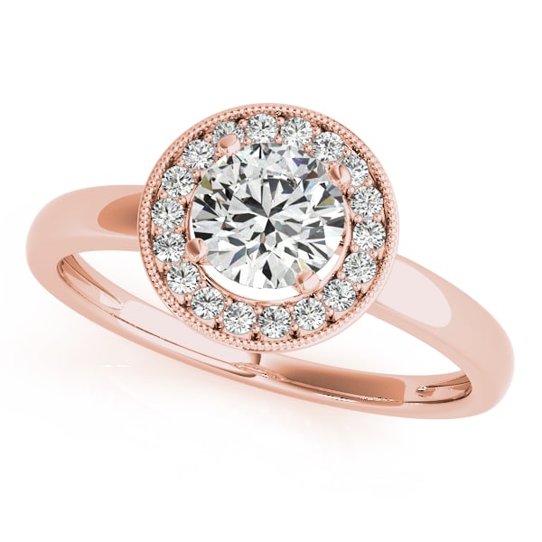 CERTIFIED 18K ROSE GOLD 1.36 CTW J-K/VS-SI1 DIAMOND HALO ENGAGEMENT RING (1 of 1)