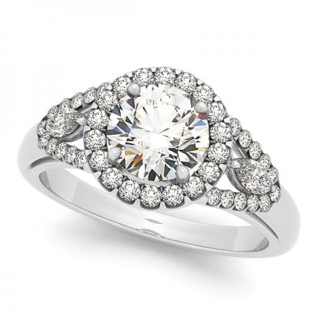 CERTIFIED PLATINUM 2.21 CTW J-K/VS-SI1 DIAMOND HALO ENGAGEMENT RING (1 of 1)