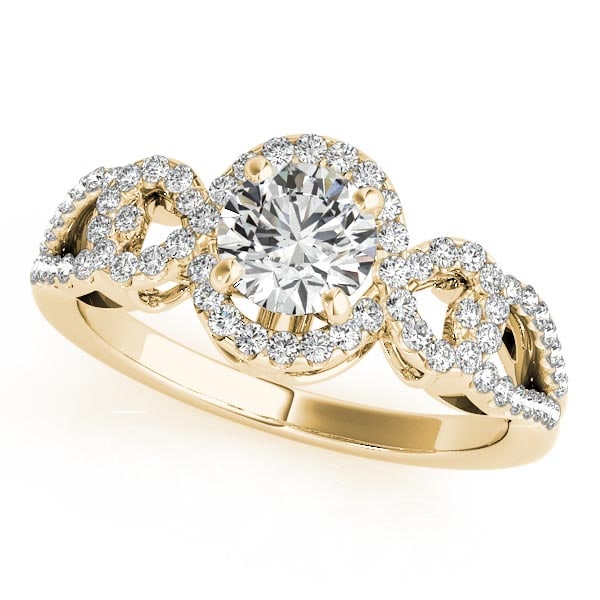 CERTIFIED 18K YELLOW GOLD 1.34 CTW J-K/VS-SI1 DIAMOND HALO ENGAGEMENT RING (1 of 1)