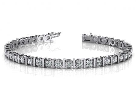 14K WHITE GOLD .50 CTW G-H SI2/SI3 CLASSIC ILLUSION DIAMOND TENNIS BRACELET: 14K WHITE GOLD .50 CTW G-H SI2/SI3 CLASSIC ILLUSION DIAMOND TENNIS BRACELET #PAPPS20038v5