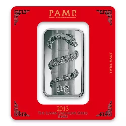 PAMP Suisse 100g Silver Bar ? Lunar Snake (Year of the Snake, 2018), Cert C: PAMP Suisse 100g Silver Bar ? Lunar Snake (Year of the Snake, 2018), Cert C001013 #PAPPS98367v15