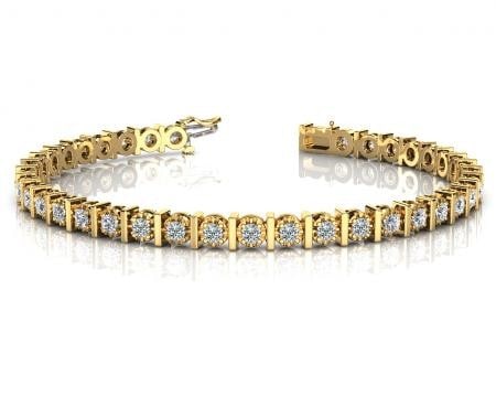 14K YELLOW GOLD .50 CTW G-H I1/I2 CLASSIC ILLUSION DIAMOND TENNIS BRACELET: 14K YELLOW GOLD .50 CTW G-H I1/I2 CLASSIC ILLUSION DIAMOND TENNIS BRACELET #PAPPS23419v5