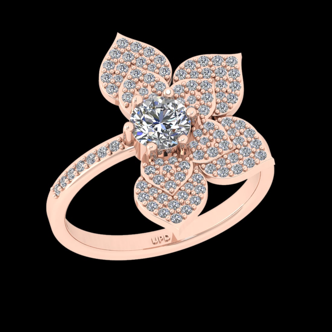 0.92 Ctw SI2/I1 Diamond 18K Rose Gold Engagement Ring (1 of 2)