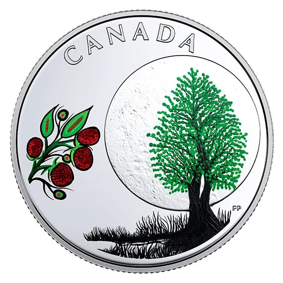 2018 Canada 1/4 oz Silver $3 Thirteen Teachings Raspber: 2018 Canada 1/4 oz Silver $3 Thirteen Teachings Raspber #PAPPS98502v15