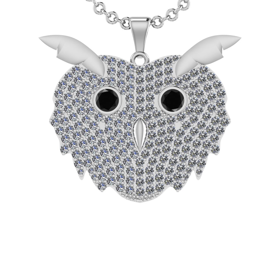 3.73 Ctw SI2/I1 Treated Fancy Black Diamond 14K White Gold Pendant Necklace (1 of 1)