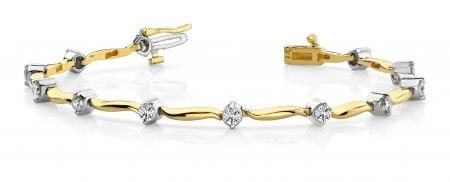14K YELLOW GOLD 1 CTW G-H SI2/SI3 LINK BRACELET: 14K YELLOW GOLD 1 CTW G-H SI2/SI3 LINK BRACELET #PAPPS20023v5