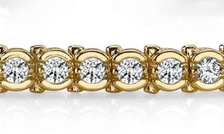 14KT YELLOW GOLD 1 CTW G-H VS2/SI1 ROUND PRONG SET TENNIS BRACELET (1 of 1)