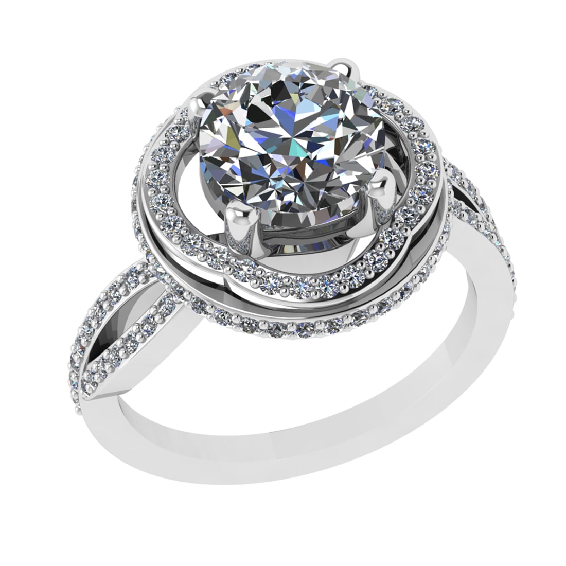 3.28 Ctw SI2/I1 Diamond 4k White Gold Engagement Ring: Center Diamond Weight :-: 2.50 Ctw ( Round Cut) Color :- J-K Clarity : SI2/I1Center Stone Setting : Prong Side Diamond Weight Of Ctw 0.78 Ctw Color : J-K Clarity : SI2/I1 Stone Setting : Prong Metal W
