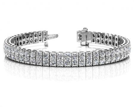 14K WHITE GOLD 4 CTW G-H SI2/SI3 TIMELESS TWO ROW DIAMOND TENNIS BRACELET: 14K WHITE GOLD 4 CTW G-H SI2/SI3 TIMELESS TWO ROW DIAMOND TENNIS BRACELET #PAPPS20080v5
