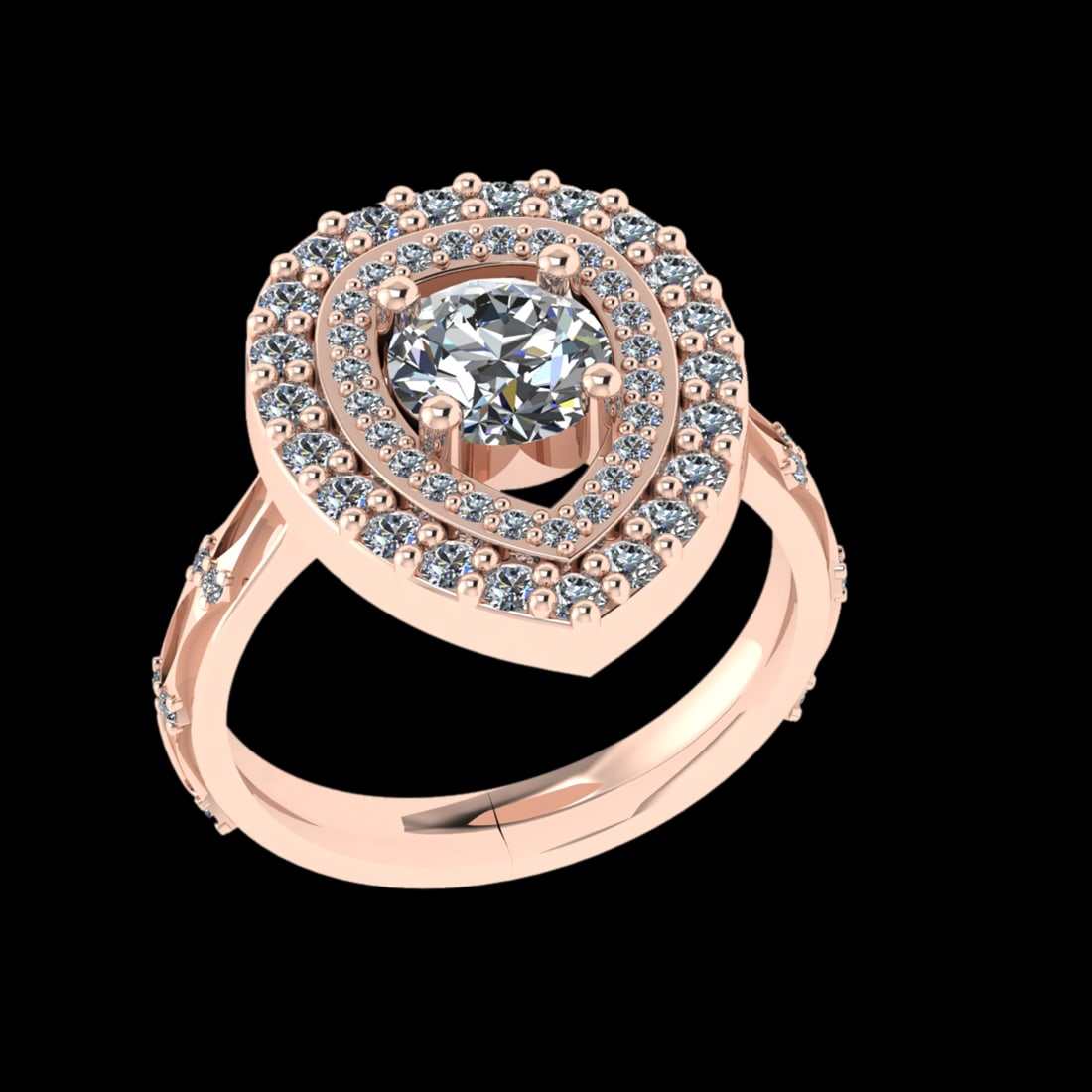 1.80 Ctw VS/SI1 Diamond 18k Rose Gold Engagment Ring: Center Diamond Weight : 1.00 Ctw (Round Cut GIA ) Color : J-K Clarity : VS/SI1 Setting : Prong Side Weight Of Ctw 0.80 Ctw Color : J-K Clarity : VS/SI1 Stone Setting : Prong Metal Weight : Approx 6.20