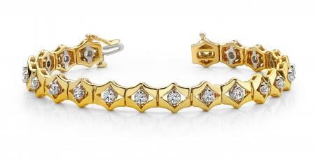 14KT YELLOW GOLD 1 CTW G-H VS2/SI1 FLOATING DIAMOND BOX DIAMOND BRACELET (1 of 1)