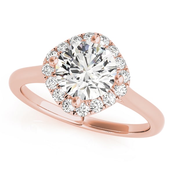 CERTIFIED 18K ROSE GOLD 1.16 CTW J-K/VS-SI1 DIAMOND HALO ENGAGEMENT RING (1 of 1)