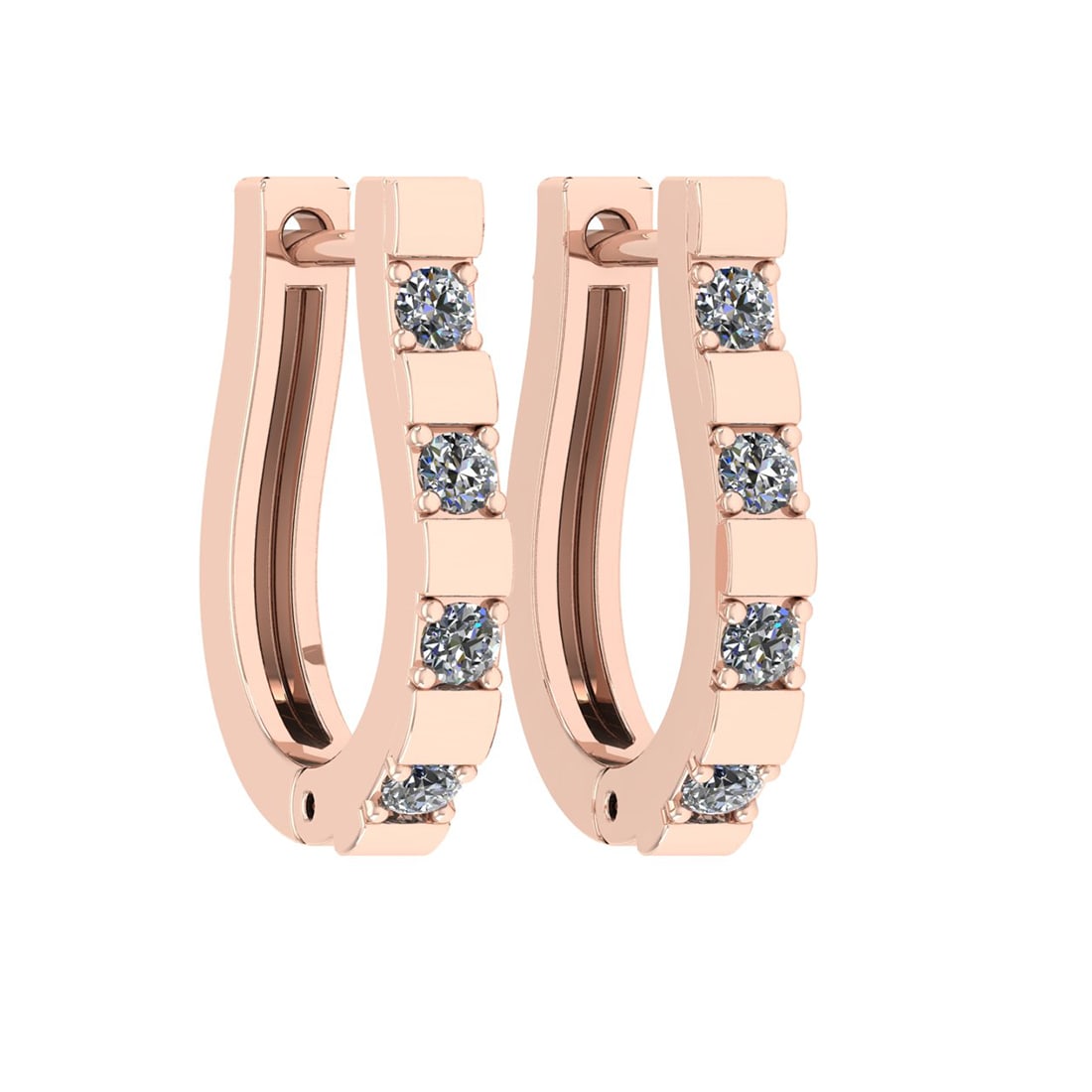 0.20 Ctw Diamond 14k Rose Gold Hoop Earrings: Center Diamond Weight : 0.20 Ctw (Round Cut ) Center Diamond Color : J-K Stone Setting : Prong Center Stone Clarity : SI2/I1 Metal Weight : Approx 3.10 Gram 14k Rose Gold Hoop Earrings #PAPPS70567v7