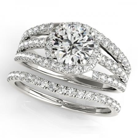 CERTIFIED 18KT WHITE GOLD 1.01 CTW J-K/VS-SI1 DIAMOND BRIDAL SET (1 of 1)
