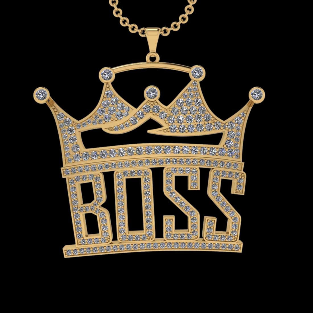 4.75 Ctw SI2//I1 Diamond 14 K Yellow Gold Boss Pendant Necklace (1 of 1)