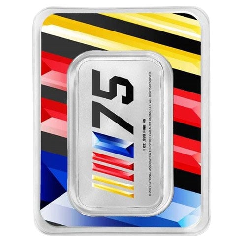 Collectable Silver 1 oz NASCAR Double Sided Colorized Bar TEP (1 of 1)