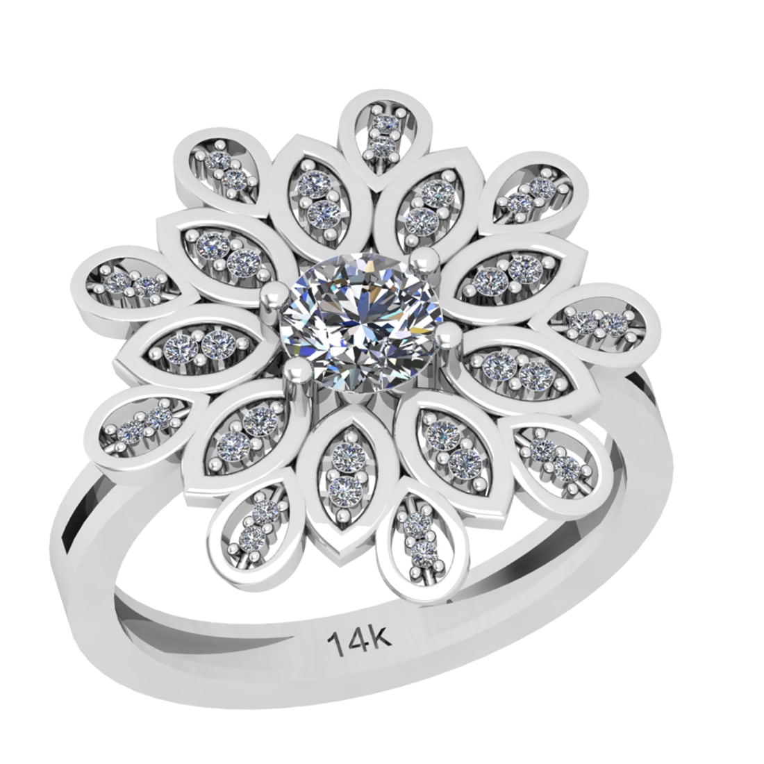 0.65 Ctw SI2/I1 Diamond 14K White Gold Engagement Ring: Center Diamond Weight : 0.50 Ctw (Round Cut) Center Diamond Color : J-K Center Stone Setting : Prong Center Stone Clarity : SI2/I1 Side Stone Weight Of Ctw 0.15 Ctw Side Stone Color : J-K Stone Clarit