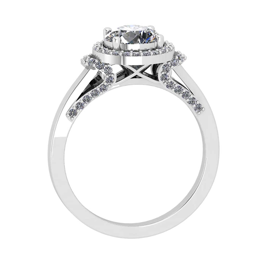 2.11 Ctw SI2/I1 Diamond Style 14K White Gold Engagement Halo Ring (1 of 2)