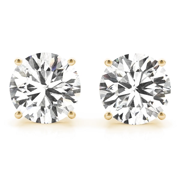 CERTIFIED 1 CTW ROUND F/SI1 DIAMOND SOLITAIRE EARRINGS IN 14K YELLOW GOLD: CERTIFIED 1 CTW ROUND F/SI1 DIAMOND SOLITAIRE EARRINGS IN 14K YELLOW GOLD #PAPPS20843v5