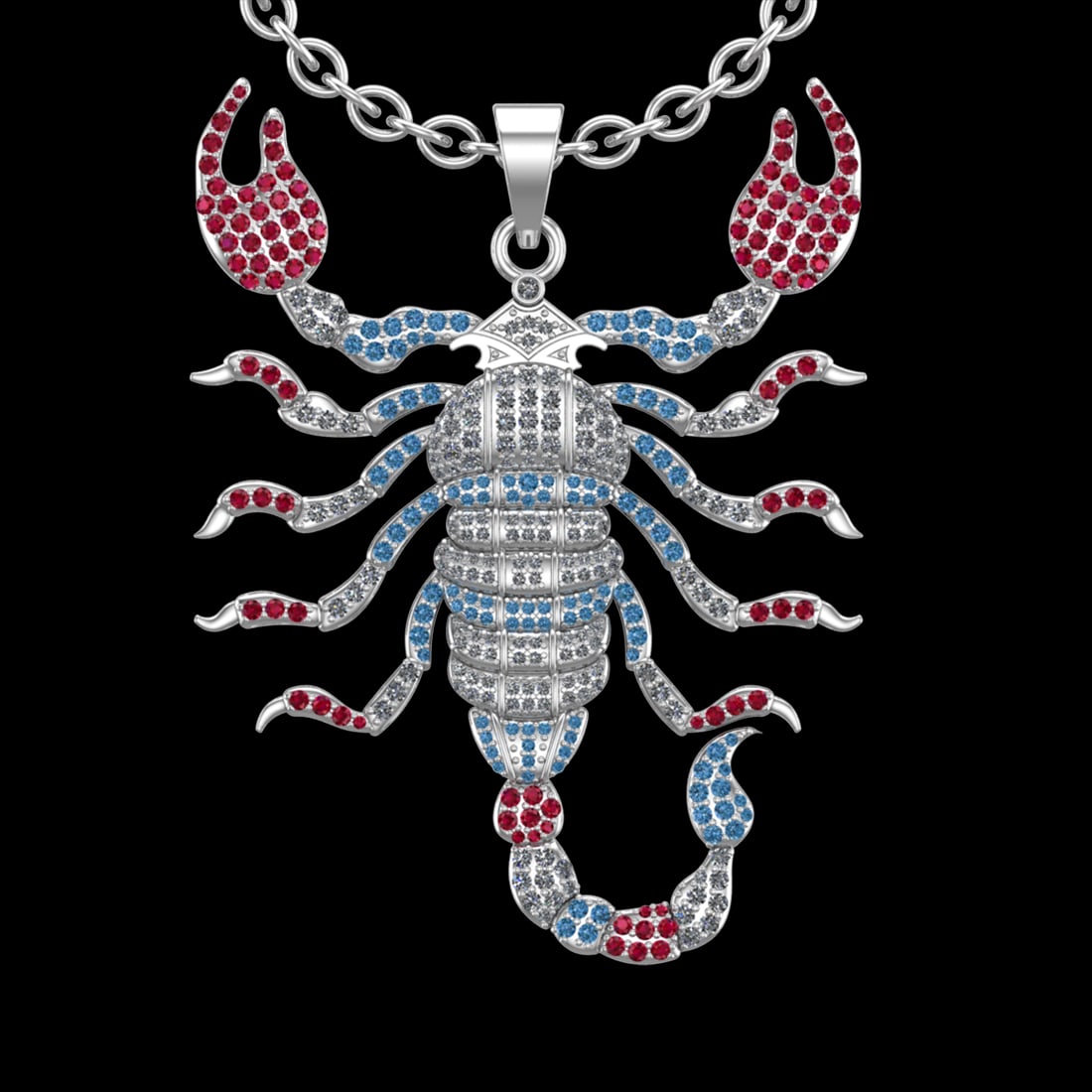 2.18 Ctw SI2/I1 Ruby and Treated Fancy Blue and White Diamond 18K Yellow Go (1 of 1)