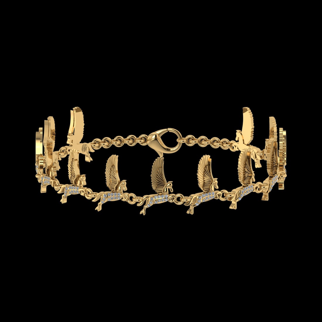 0.35 Ctw VS/SI1 Diamond 18k Yellow Gold uicon Bracelet: Total Diamond Weight : 0.35 Ctw (Round cut) Center Diamond Color :- J-K Center Clarity : VS/SI1 Stone Setting : Prong Metal Weight : Approx 14.45 Gram 18k Yellow Gold uicon Bracelet Size :7.5 inch #PA