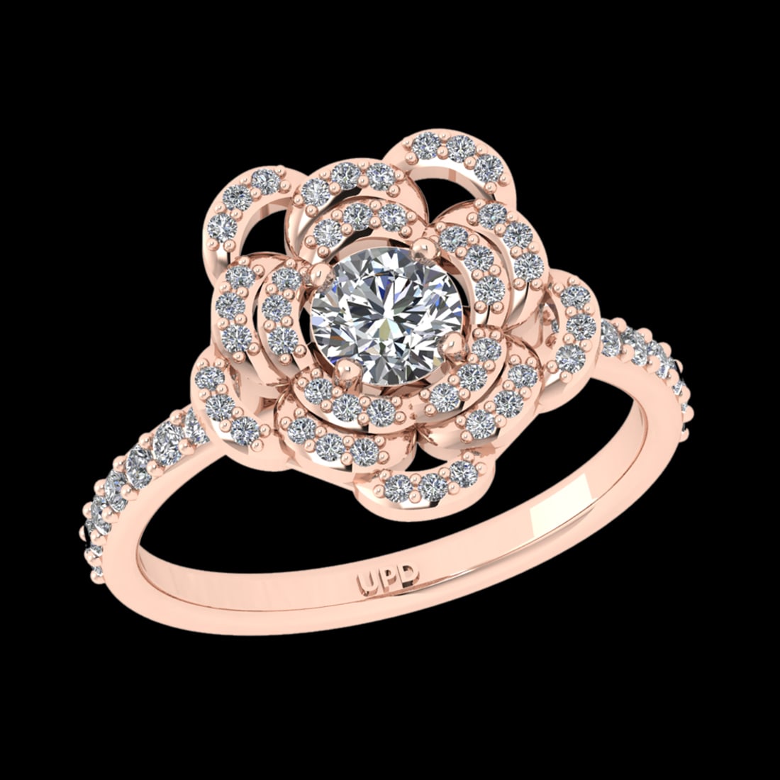 0.92 Ctw SI2/I1 Diamond 18K Rose Gold Engagement Ring (1 of 2)