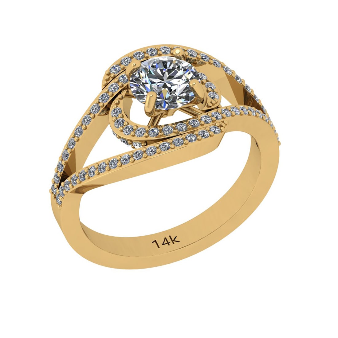 1.40 Ctw SI2/I1 Diamond 14K Yellow Gold Engagement Ring: Center Weight : 1.00 Ctw (Round Cut) Center Diamond Color : J-K Center Stone Setting : Prong Center Stone Clarity : SI2/I1 Side Stone Weight Of Ctw 0.40 Ctw Side Stone Color : G-H Stone Clarity : SI2/