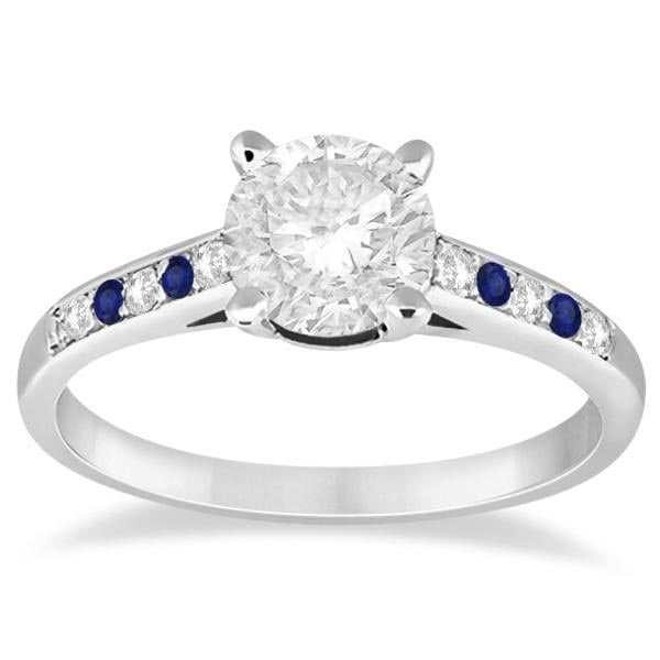 Cathedral Sapphire and Diamond Engagement Ring 14k White Gold 1.20ctw: CENTER STONE 1.00 CTW ; Diamond CENTER STONE CLARITY; SI1-SI2 CENTER STONE COLOR; J-K CENTER STONE SETTING; prong SIDE STONE CLARITY; Eye Clean,SI1-SI2 SIDE STONE COLOR; Blue,J-K SIDE STONE SETTING; P