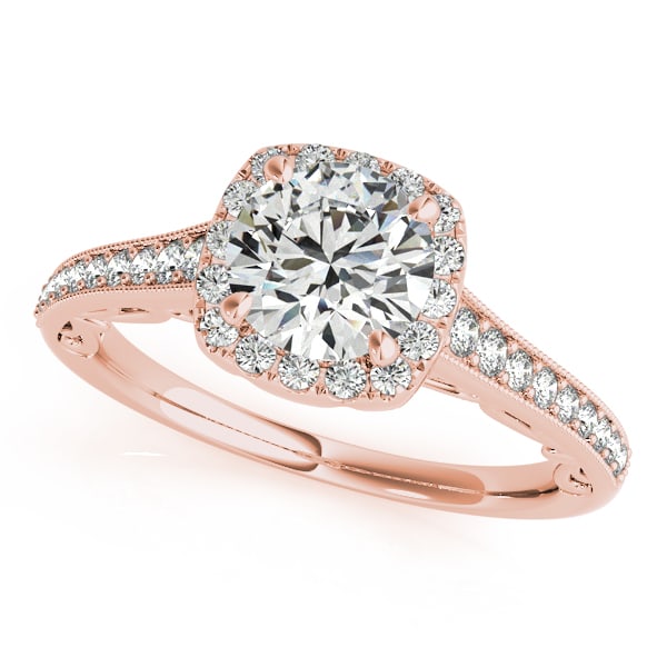 Certified 1.05 Ctw SI2/I1 Diamond 14K Rose Gold Engagement Halo Ring: Center Diamond Approx Weight: 0.90 Ctw (Round Cut) Center Color: J-K Center Stone Clarity: SI2/I1 Center Stone Setting: Prong Side Stone 0.15 Ctw Side Stone Color: J-K Stone Clarity: SI2/I1 Stone Sett