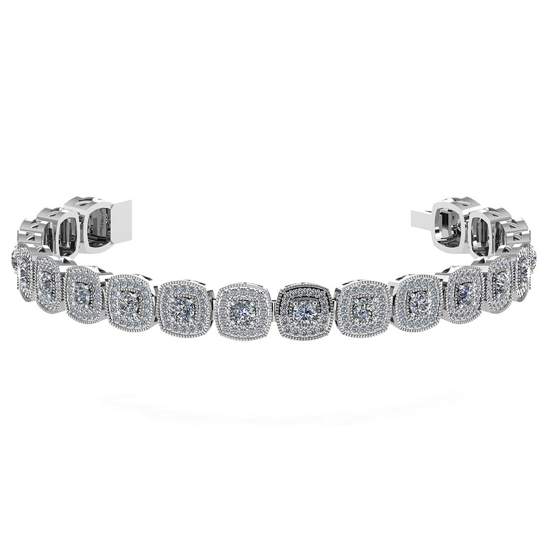 3.60 Ctw SI2/I1 Diamond Style Prong Set 18K White Gold Tennis Bracelet (1 of 1)