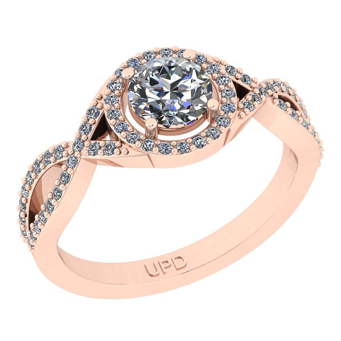 0.70 Ctw SI2/I1 Gia Certified Center Diamond 14K Rose Gold Ring (1 of 1)