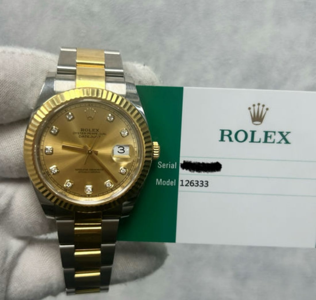 Rolex Oysterperpetual Datejust Ref 12633 Champagne Diamond Dial Comes With: Rolex Oysterperpetual Datejust Ref 12633 Champagne Diamond Dial Comes With Box & Papers #PAPPS23498v15