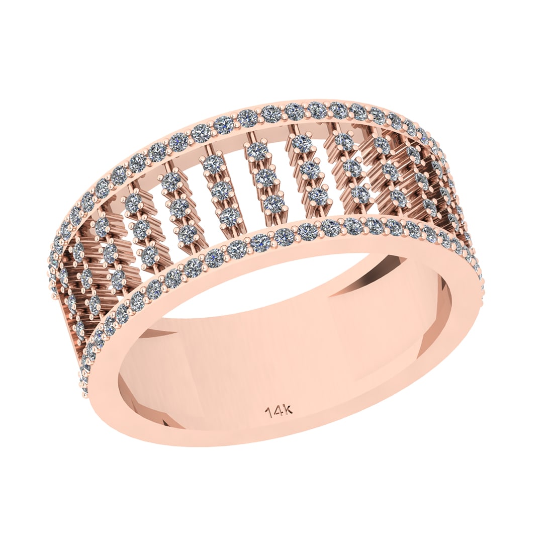 0.50 Ctw Si2/i1 Diamond 14K Rose Gold Eternity Band Ring (1 of 2)