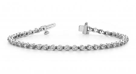 14K WHITE GOLD 2 CTW G-H I1/I2 CLASSIC PRONG SET DIAMOND TENNIS BRACELET: 14K WHITE GOLD 2 CTW G-H I1/I2 CLASSIC PRONG SET DIAMOND TENNIS BRACELET #PAPPS23398v5