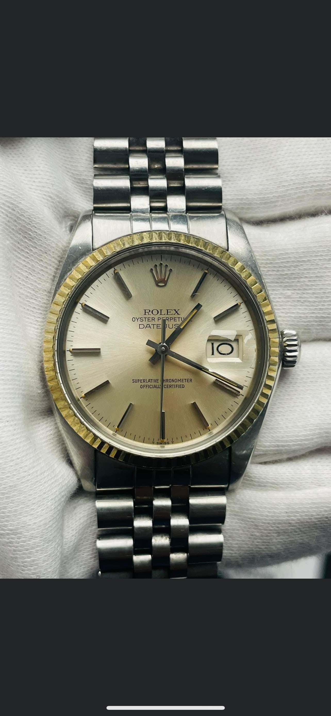 USED 36MM ROLEX DATEJUST REF 16014 IN EXCELLENT CONDITION COMES WITH BOX &: USED 36MM ROLEX DATEJUST REF 16014 IN EXCELLENT CONDITION COMES WITH BOX & PAPERS #PAPPS10651v8