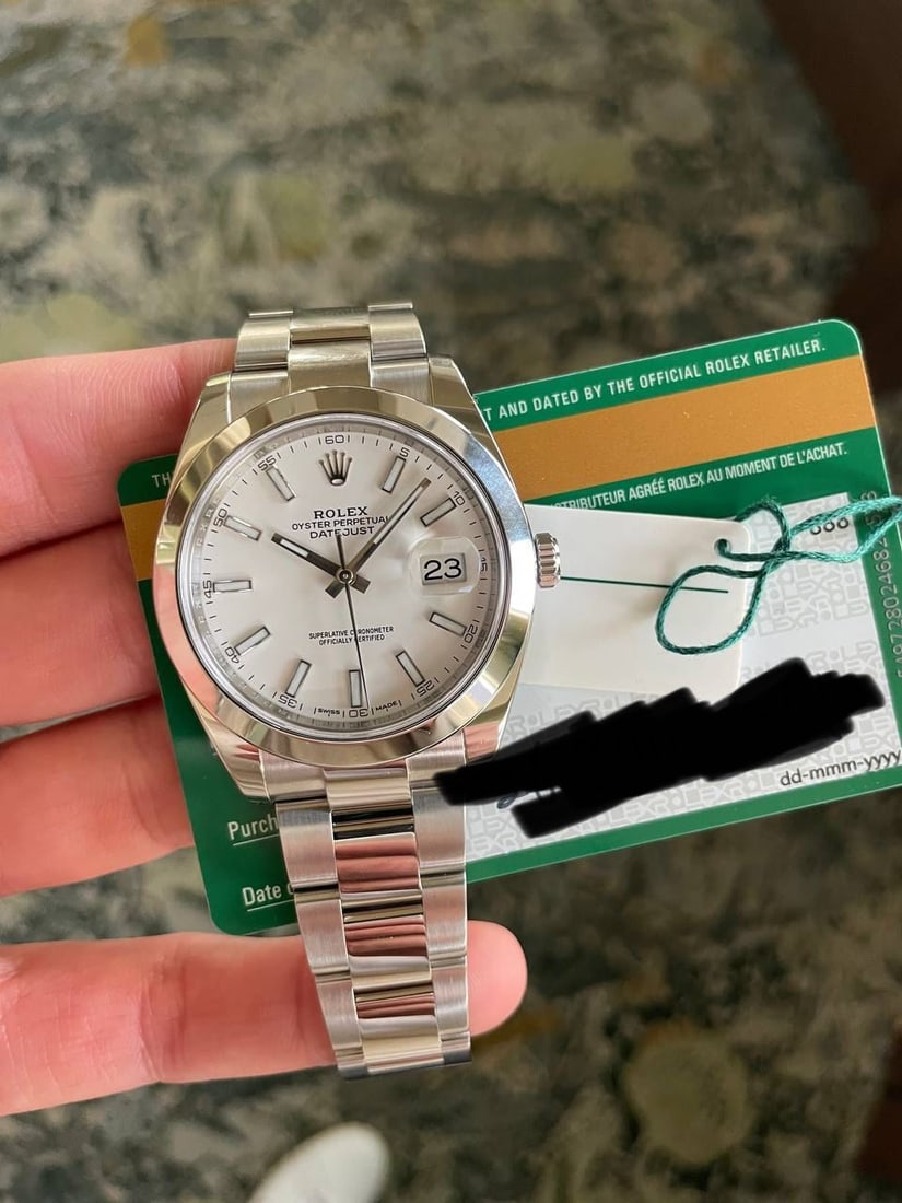 Rolex 41mm 126300 White Dial Comes with Box and Papers: Rolex 41mm 126300 White Dial Comes with Box and Papers #PAPPS12655v8