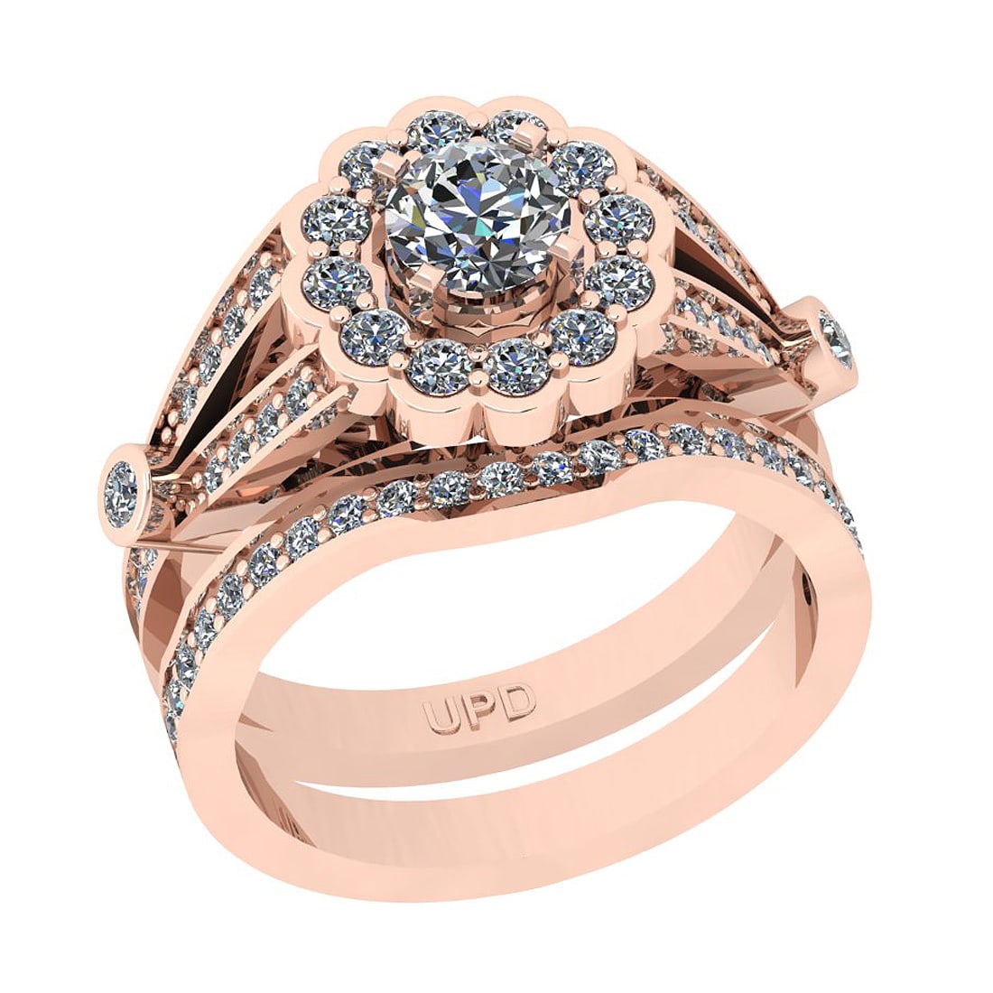 1.17 Ctw SI2/I1 Gia Certified Center Diamond 14K Rose Gold Bridal Style Wed: Center Diamond Weight : 0.50 Ctw ( Round Cut GIA Certified ) Center Diamond Color :-J-K Center Stone Setting : Prong Center Clarity : SI2/I1 Side Stone Weight Of Ctw 0.67 Ctw Side Stone Color : J-K St
