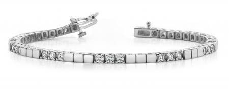 14K WHITE GOLD 1 CTW G-H SI2/SI3 CLASSIC DIAMOND BLOCK HARMONY TENNIS BRACE: 14K WHITE GOLD 1 CTW G-H SI2/SI3 CLASSIC DIAMOND BLOCK HARMONY TENNIS BRACELET #PAPPS20052v5