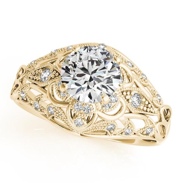 CERTIFIED 18K YELLOW GOLD 0.79 CTW J-K/VS-SI1 DIAMOND HALO ENGAGEMENT RING (1 of 1)